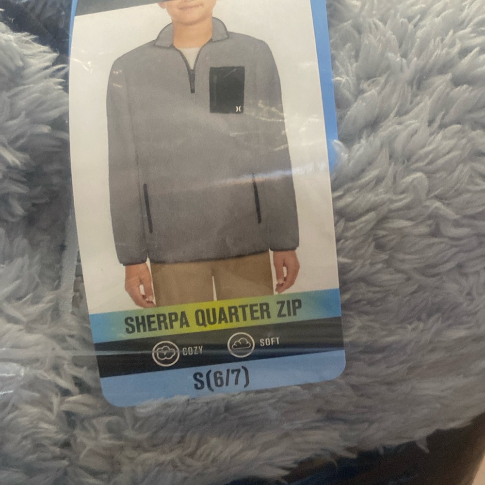 Hurley Boys Quarter Zip Sherpa Pullover S (6/7)